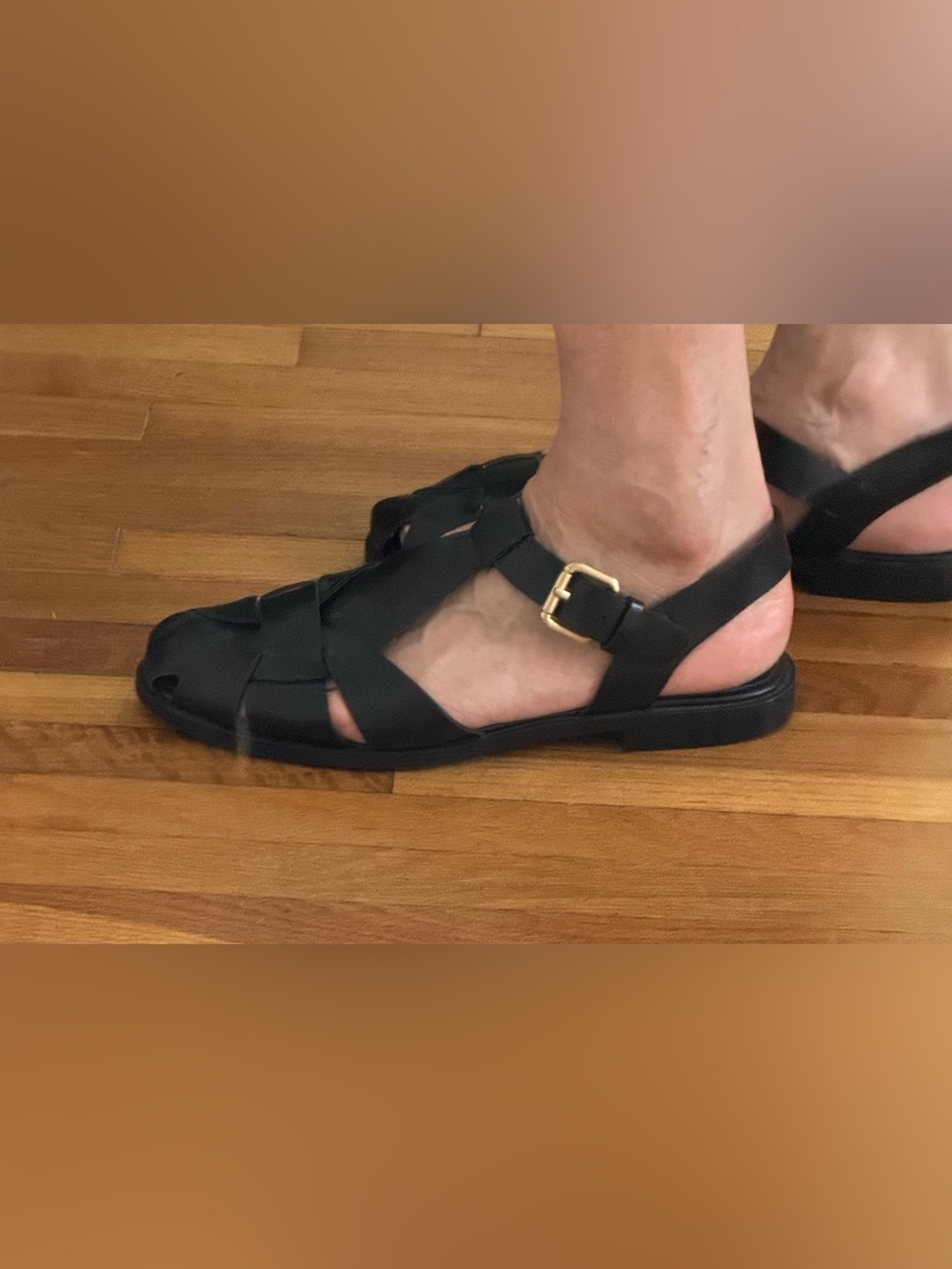 ZARA Black Woven Leather Fisherman Sandals - Picture 3 of 5